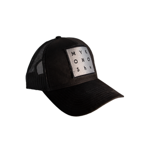 embroidered patch mykonos trucker cap