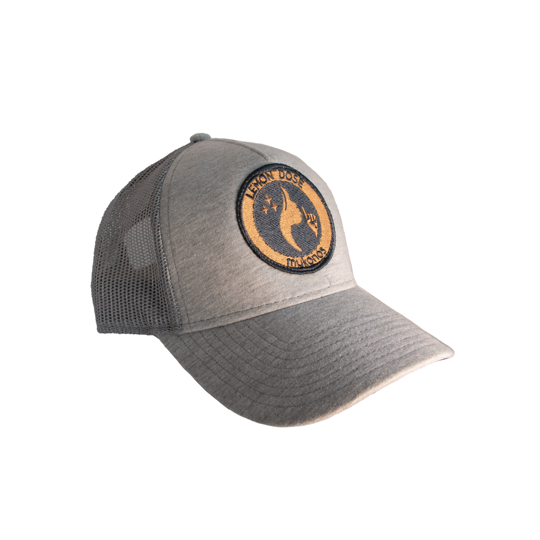 embroidered patch shhh trucker cap